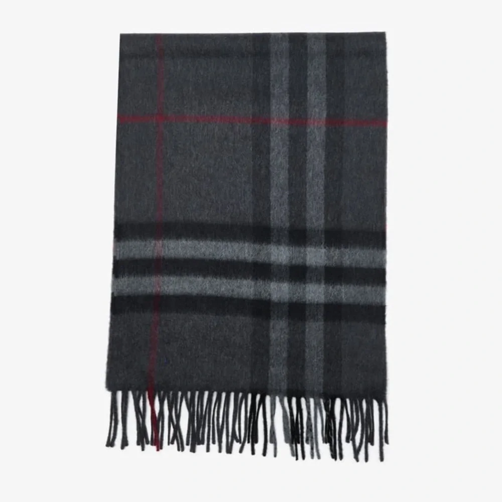 Burberry Black and Red Cashmere Scarf